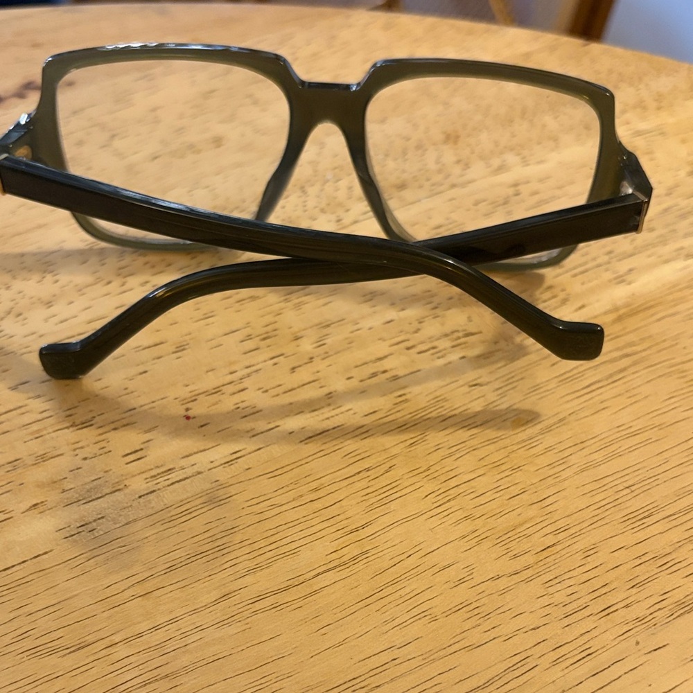 Loewe Translucent Olive Green Rectangular Eyeglasses - Picture 4 of 7